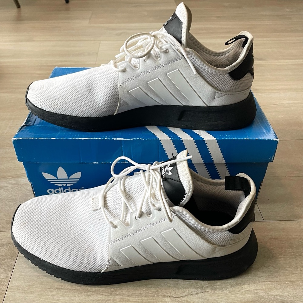 Adidas Running Shoes, Mens, Black and White, 10.5